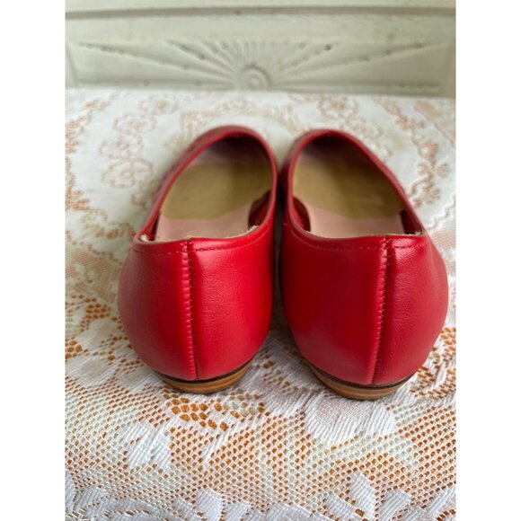 Vintage 1990s NIB Beacon Bees Red Leather Cutout Flats Size 6.5 M - Picture 5 of 10